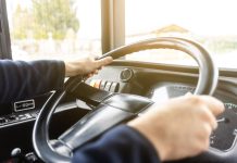 Bus driver steering wheel