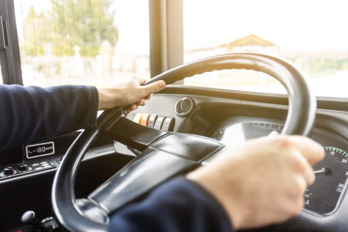 Bus driver steering wheel