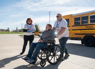 Roadeo teams compete to test their knowledge of transporting students with special needs at the 2022 TSD Conference (Photo by Vincent Rios Creative)
