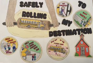 Avrie Siedschlag, a student at Coon Rapids Middle School in Minnesota is the winner of the 2022-2023 NAPT National School Bus Safety Poster Contest. The theme was, Safely Rolling to my Destination. Photo courtesy of the NAPT.