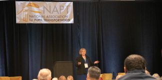 Molly McGee Hewitt, the executive director and CEO of the National Association for Pupil Transportation (NAPT), provided the second keynote of the association’s Annual Conference on Oct. 29, 2023 with a focus on leading from the center.