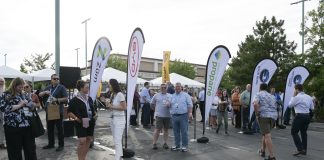 Attendees at the Green Bus Summit Ride and Drive event at STN EXPO Reno 2023