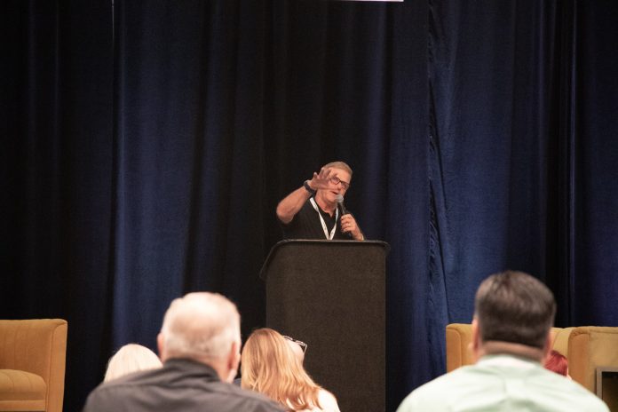 NAPT President Rick Grishman addresses attendees during the association's annual conference Oct. 27 - Oct. 31, 2023. It was the group's first national meeting since before COVID-19