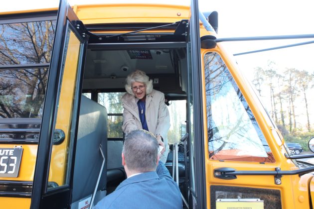 Chesapeake Public Schools in Virginia shared photos of Superintendent Dr. Jared Cotton spreading holiday cheer by surprising school bus drivers at Greenbrier Middle School with Chick-fil-A breakfast.