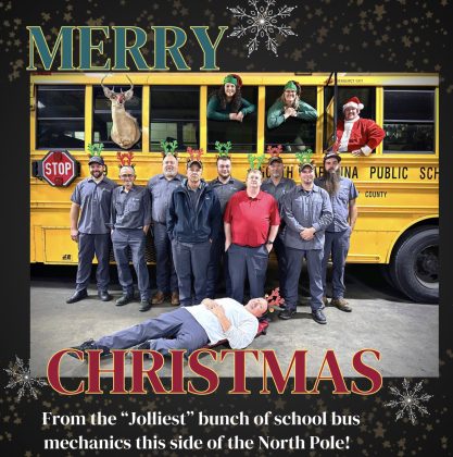 Amy Samples, transportation coordinator at Surry County Schools in North Carolina said this Christmas card was sent to their drivers and other schools.