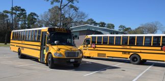 Tomball Independent School District school buses.