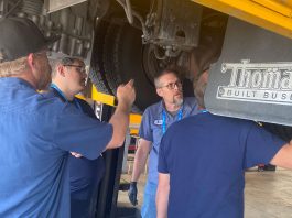 STN EXPO inspection program participants identify potentional defects during training held at Brownsburg Community School Corporation on June 3, 2023.