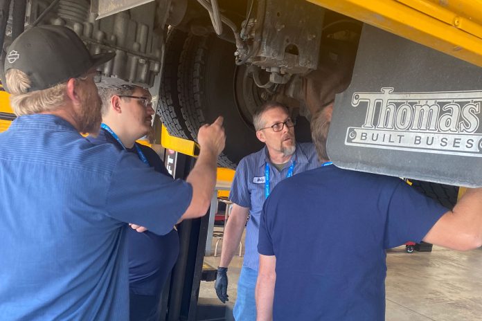 STN EXPO inspection program participants identify potentional defects during training held at Brownsburg Community School Corporation on June 3, 2023.