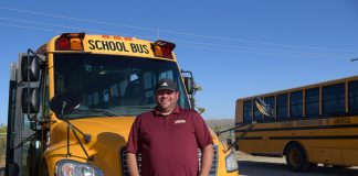 Ben Glazer of Student Transportation of America won the 2024 School Bus Driver of the Year award for Southern Calfornia for his fast response during and following a crash last year. Photo courtesy of Morongo Unified School District.