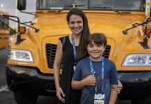 Maria Maegli and son Lucas Losen attend the Green Bus Summit Ride and Drive on July 14, 2024 at STN EXPO Reno. (Photos courtesy of Vincent Rios Creative.)