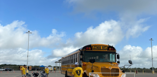 Parallel parking event at the School Bus Driver International Safety Competition in Austin, Texas on June 20, 2024. Hays Consolidated Independent School District is the new host of the annual roadeo. (Photo courtesy of NSTA.)